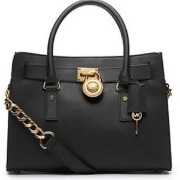 Michael Kors Handbags - 🍀 Michael Kors Hamilton Black Satchel